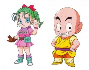 Bulma y Krilin (Dragon Ball) versión chibi